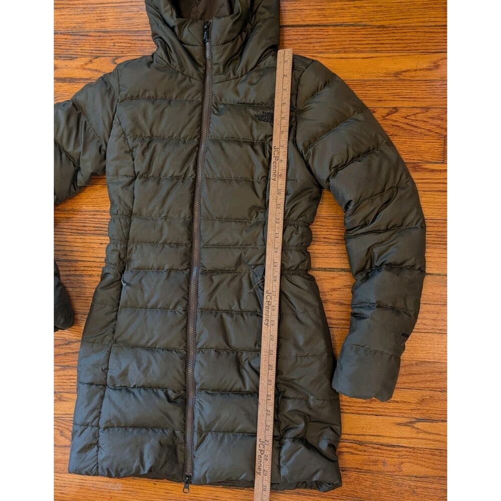 The North Face 550 Down Puffer Jacket Hoodie Parka Coat Women’s XS Green - Picture 9 of 11